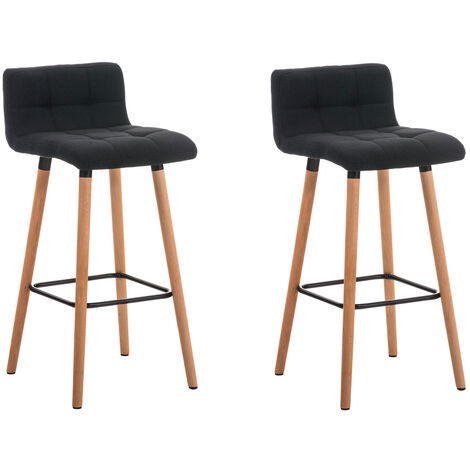 Set 2 Taburetes Lincoln en Tela Natural Gris oscuro