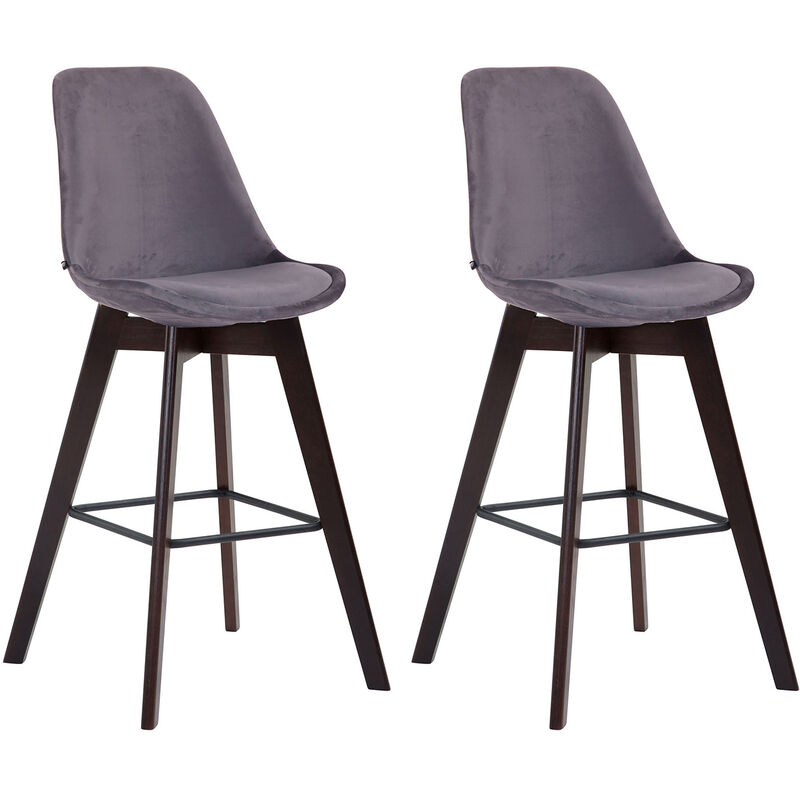 

CLP - Set 2 Taburetes Metz En Terciopelo Gris oscuro Cappuccino