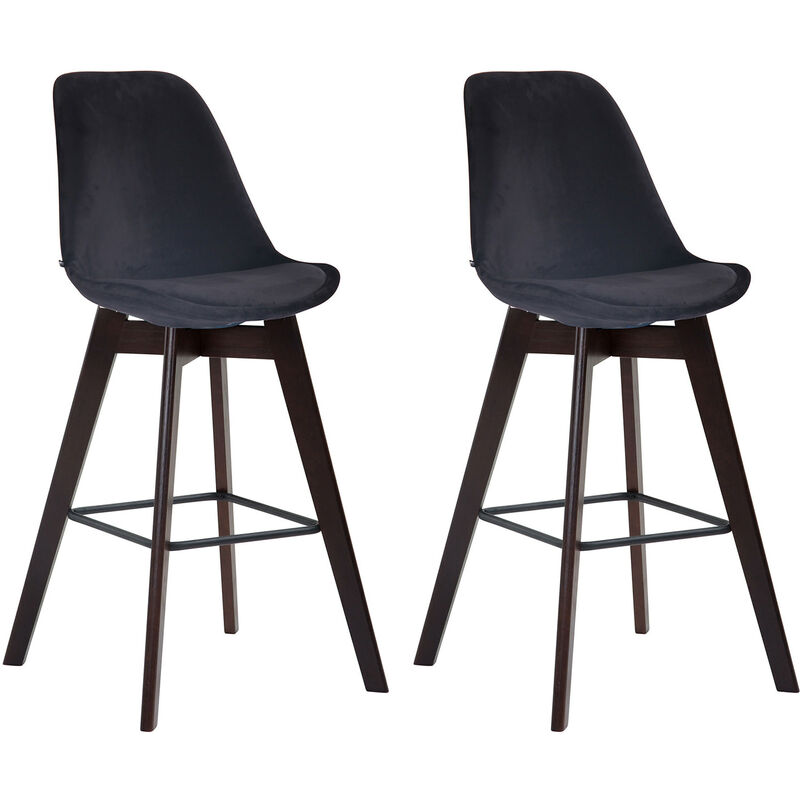 

CLP - Set 2 Taburetes Metz En Terciopelo Negro Cappuccino