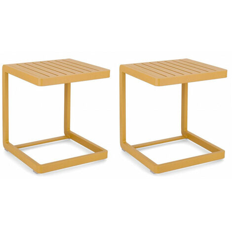 Set 2 Tavolini 40x40x45h cm Konnor Senape