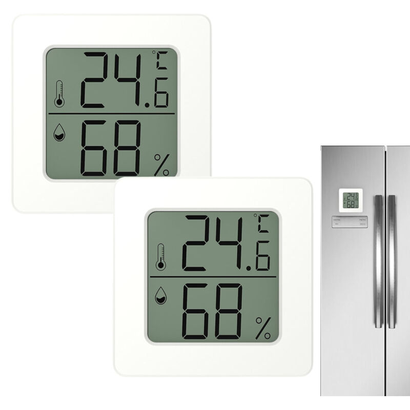 Set 2 Termohigrómetro Digital con Pantalla – Unidades Medidor de Temperatura y Humedad