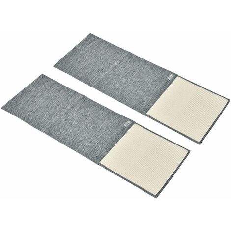 Set 2 Tiragraffi per Gatti 130x45 cm per Divano in Sisal e Poliestere Grigio