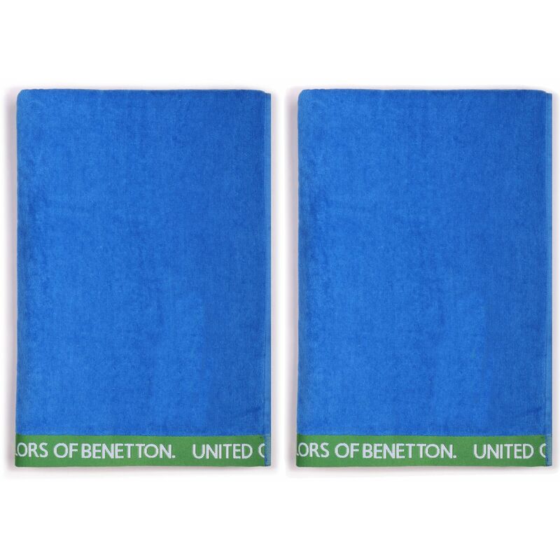 

Set 2 Toalla De Playa 90X160Cm 380Gsm Velour 100%Algodon Azul Casa Benetton