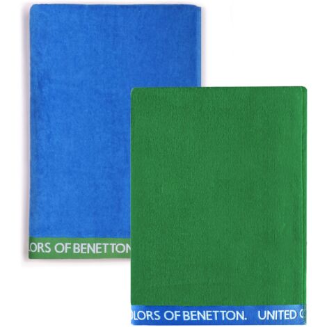 SET 2 TOALLA DE PLAYA 90X160CM 380GSM VELOUR 100%ALGODON CASA BENETTON