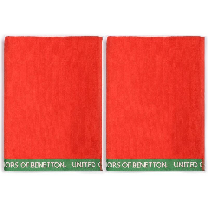 

Set 2 Toalla De Playa 90X160Cm 380Gsm Velour 100%Algodon Rojo Casa Benetton