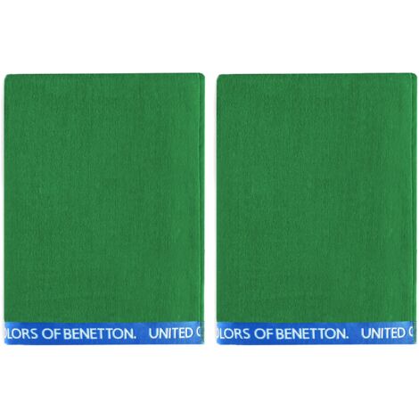 SET 2 TOALLA DE PLAYA 90X160CM 380GSM VELOUR 100%ALGODON VERDE CASA BENETTON
