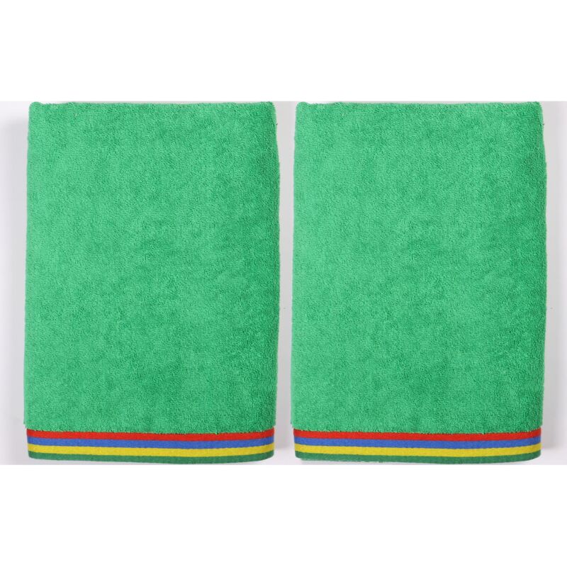 

Set 2 Toalla De Playa De Niño 70X140Cm 450Gsm 100% Algodón Verde Kids