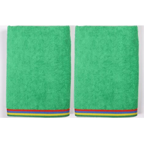 SET 2 TOALLA DE PLAYA DE NIÑO 70X140CM 450GSM 100% ALGODÓN VERDE KIDS