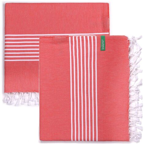 SET 2 TOALLAS BENETTON HAMMAN 80X165CM 170GSM 100%ALGODON ROJO CASA BENETTON