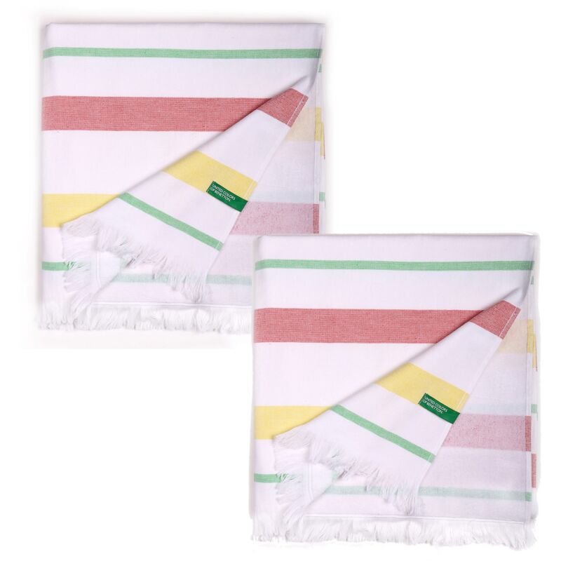 

Set 2 Toallas Benetton Hamman 80X165Cm 350Gsm 100%Algodon Rosa/Amarillo/Verde Casa Benetton