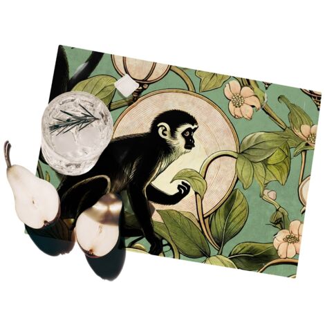 Set 2 tovagliette americane da tavolo colazione Scimmiette Verde