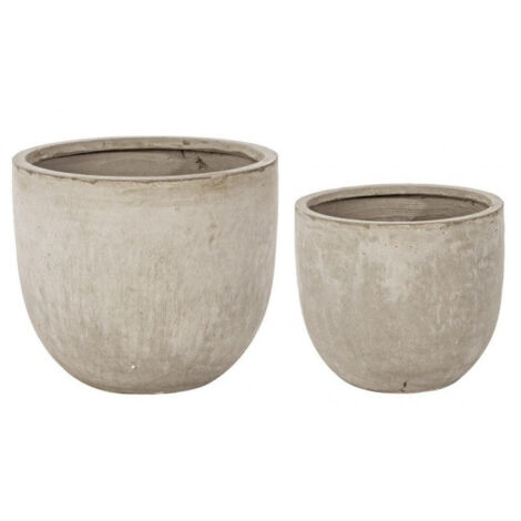 Set 2 Vasi Cement Basso Sabbia