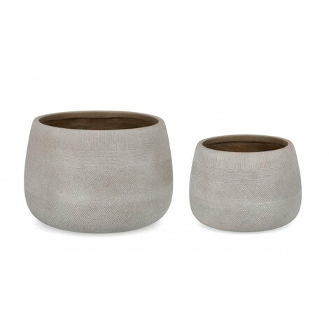 Set 2 Vasi Rigo Bomb Beige Basso