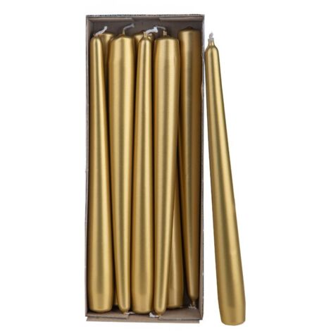 Set 20 Candele Decorative Coniche 25 cm in Cera Argento