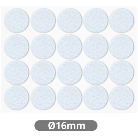 Set 20 fieltros adhesivos redondos Ø16mm Blanco GSC 003802750