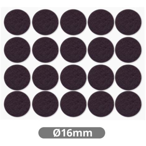 Set 20 fieltros adhesivos redondos Ø16mm Marron GSC 003802757