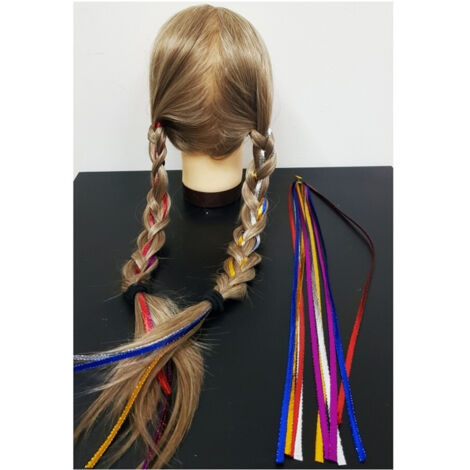 Set 20 Mèches Colorées 95cm Extension Serre-tête Queue De Cochon Tresses Pinces à Cheveux