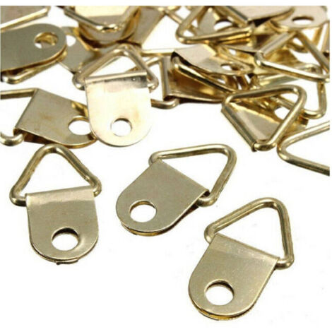 Set 20 Pièces Crochets Pour Cadres Suspendus Laiton Doré 10 X 23 Mm
