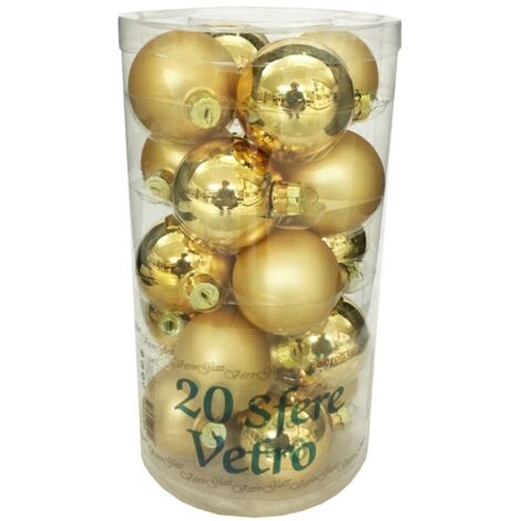 Set 20 sfere natalizie oro 6 cm.