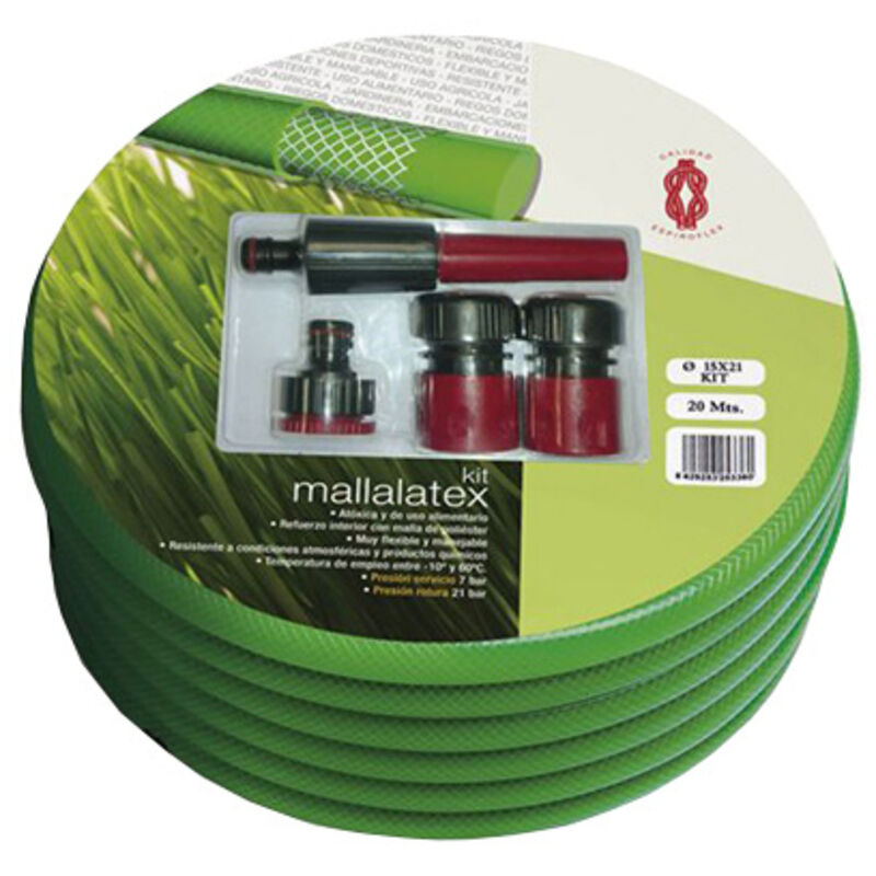 Kit tuyau 20mt avec accessoires 15x21mm mallalatex Espiroflex