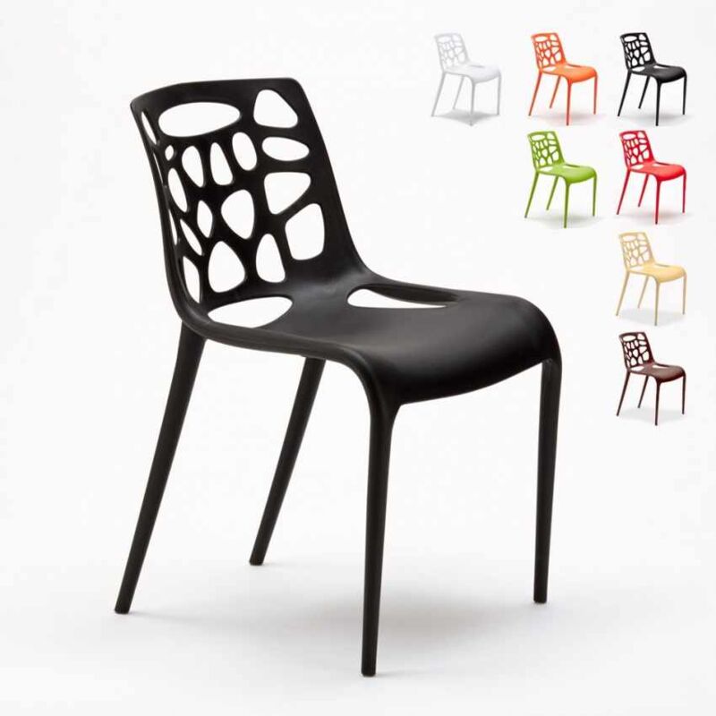 Lot de 24 Chaises Gelateria Connubia restaurant et bar cafétéria Stock | Noir