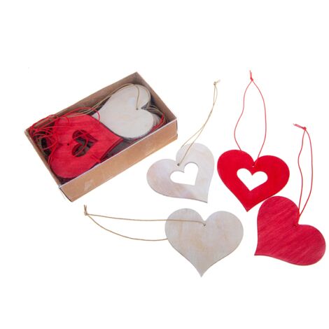 Set 24 Cuori con da Appendere H 8 cm