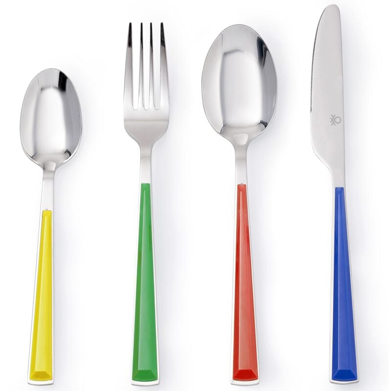 

Set 24pc cubertería acero inoxidable mango colores Casa Benetton