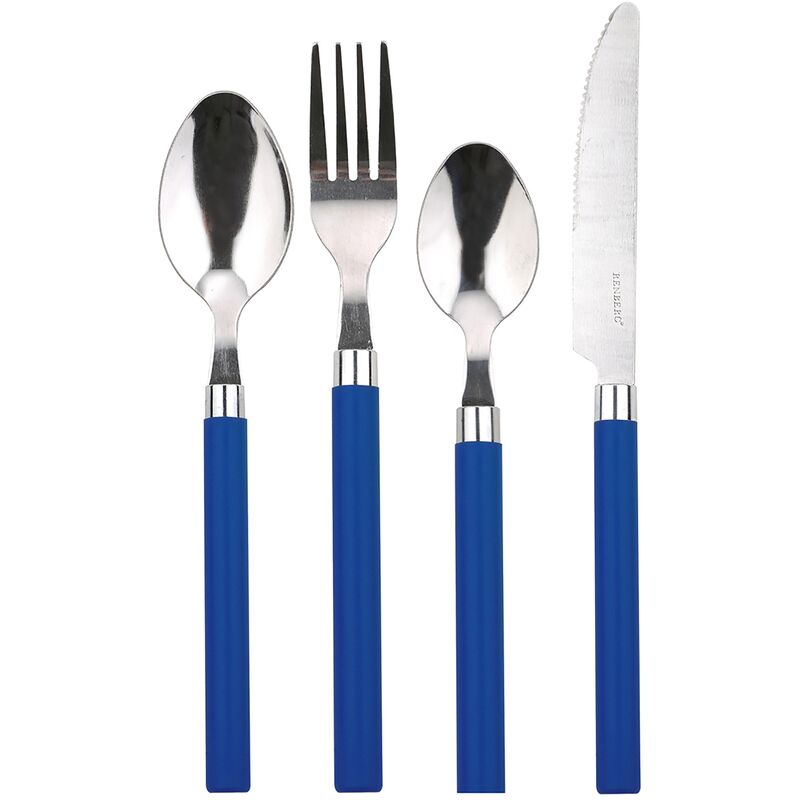 

San Ignacio - Set 24pcs cubertería acero inoxidable con mango azul en polipropileno Energy