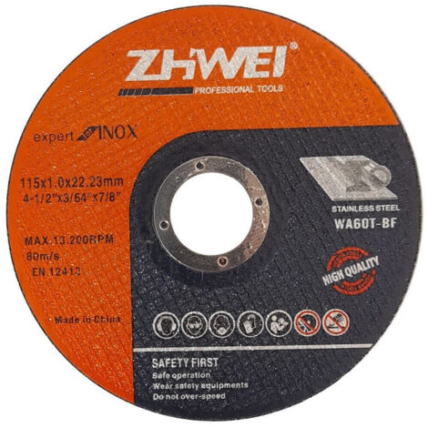 Set 25 Pz Disco Abrasivo Da Taglio Ferro 115 X 1.0 X 22,23 Mm