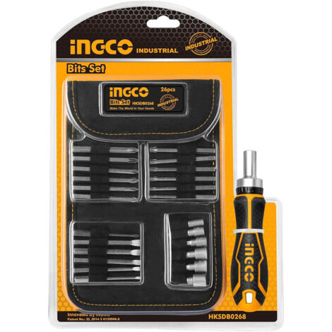 SET 26PZ CACCIAVITE A CRICCHETTO E INSERTI INGCO HKSDB0268