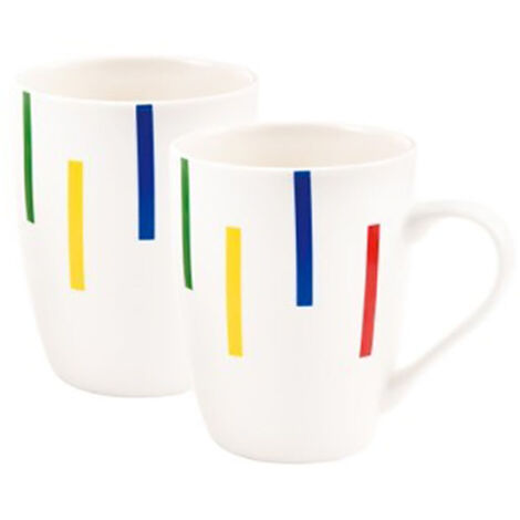 SET 2PC TAZA 11CM PORCELANA NEW BONE CHINA