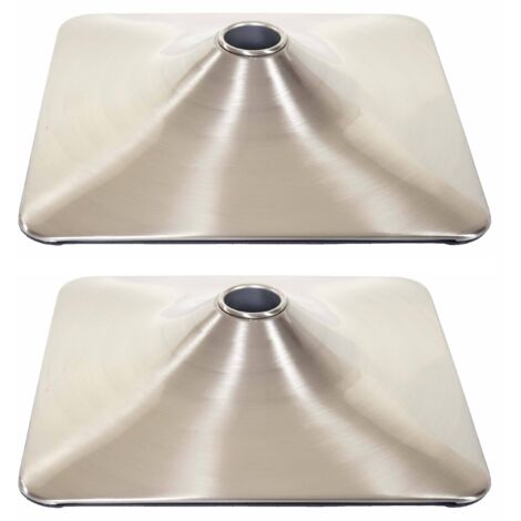 Set 2x basi quadrate per sgabelli metallo spazzolato Ø 37,5cm