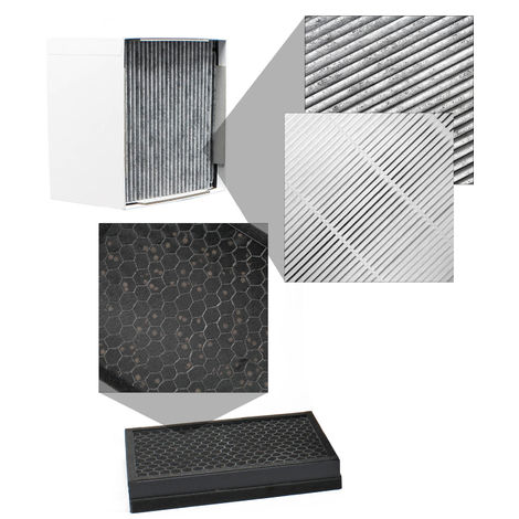 Set 2x filtros para el sistema de extracción humos soldadura AOYUE FEK-01, HEPA y carbón activado