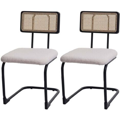 Tiita Set Di 2 Sedie Pieghevoli In Rattan E Legno - Stile Mid-Century, Per Sala Da Pranzo, Soggiorno, Piccoli Spazi - 6