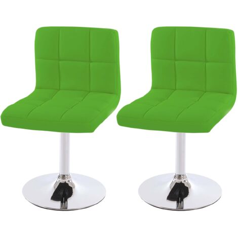 Set 2x sedie lounge girevole elegante imbottita Kavala ecopelle 44x43x76cm verde