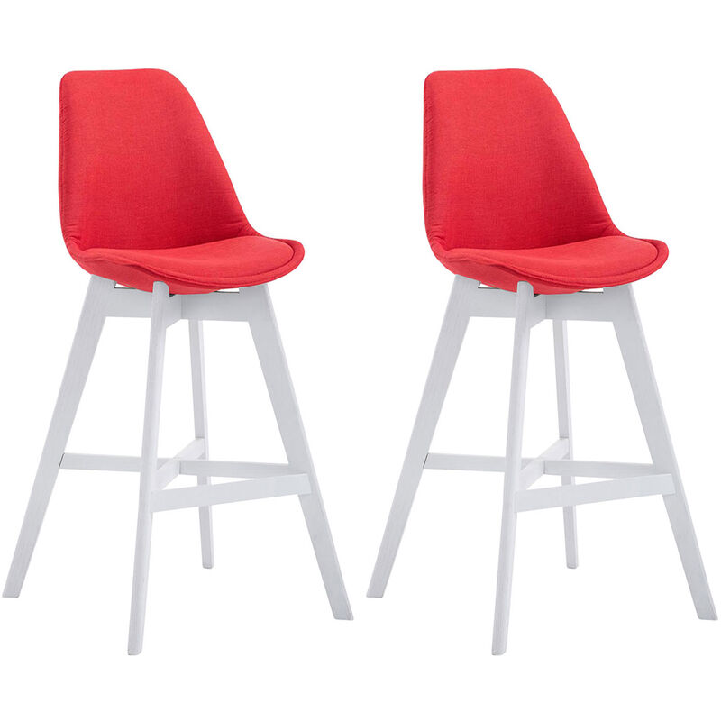 

CLP - Set 2x Taburete Cannes en Tela Rojo Blanco