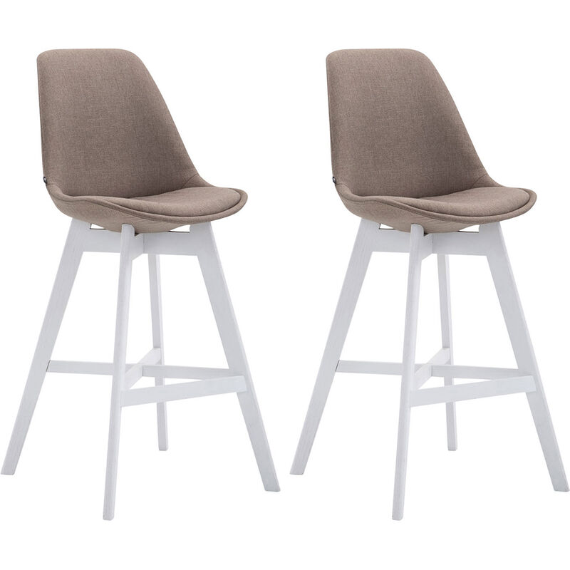 

CLP - Set 2x Taburete Cannes en Tela Gris topo Blanco