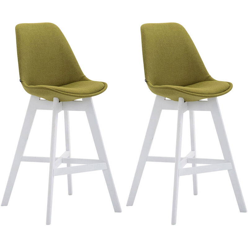 

Set 2x Taburete Cannes en Tela Verde Blanco