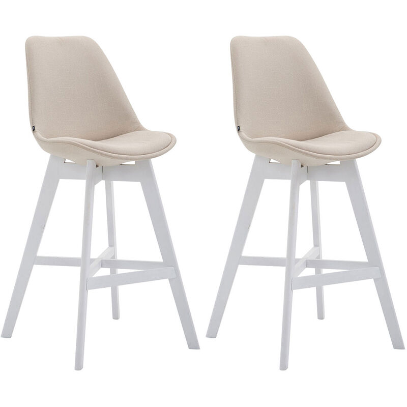 

CLP - Set 2x Taburete Cannes en Tela Crema Blanco