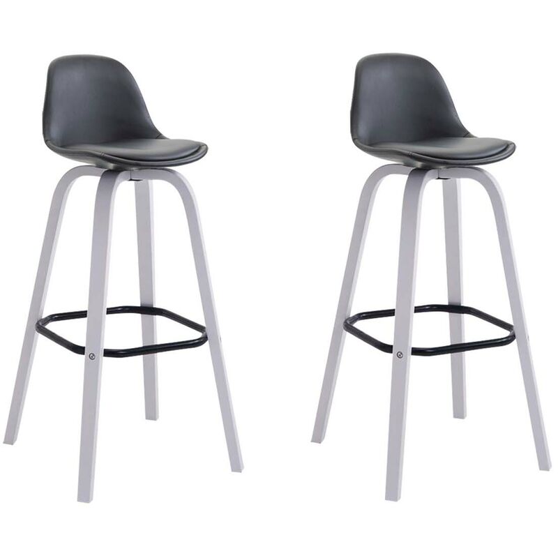 

Set 2x Taburetes de Bar Avika en Cuero PU Negro Blanco