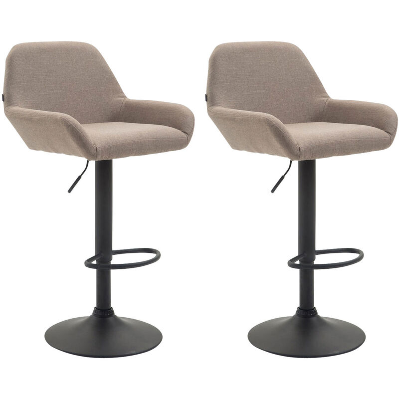 

CLP - Set De 2 Taburetes Braga En Tela Gris topo Negro