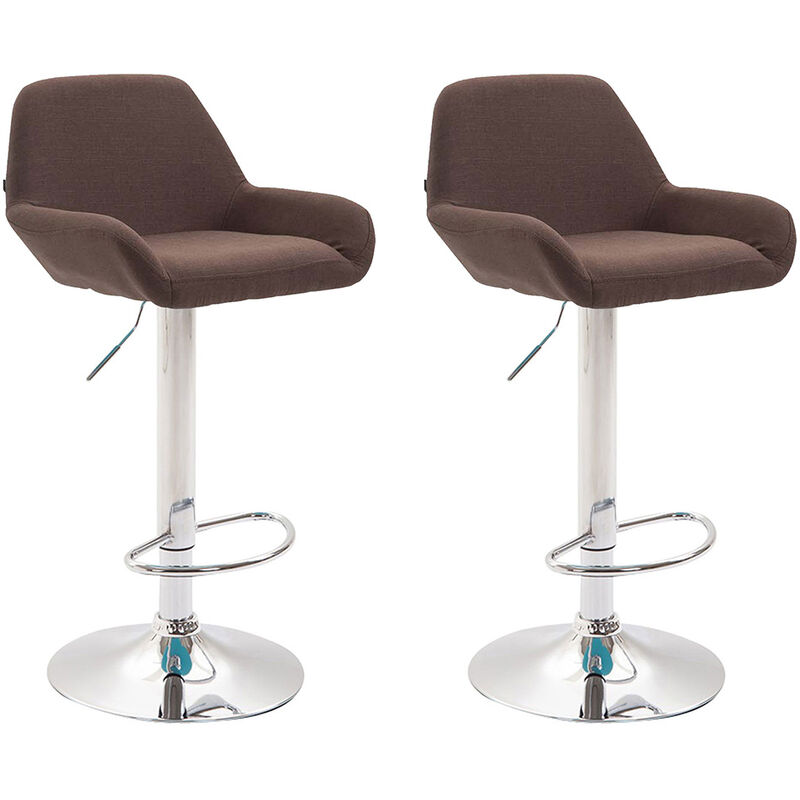 

CLP - Set De 2 Taburetes Braga En Tela Marrón Cromado