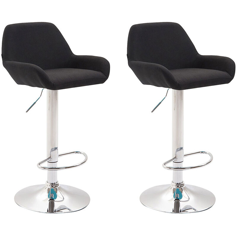 

CLP - Set De 2 Taburetes Braga En Tela Negro Cromado