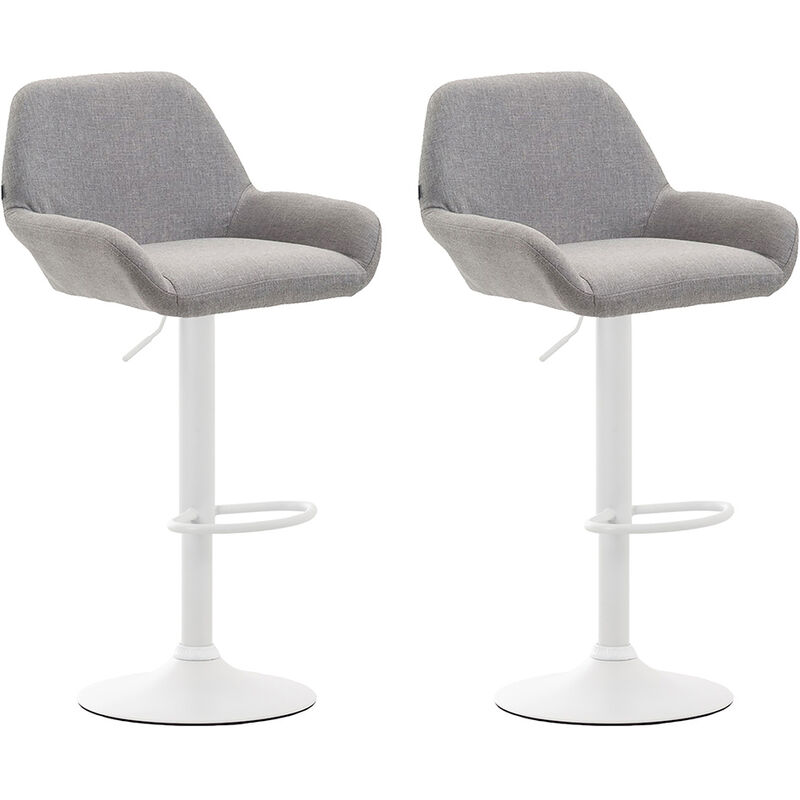 

CLP - Set De 2 Taburetes Braga En Tela Gris Blanco