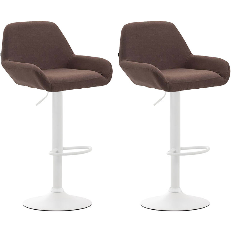

CLP - Set De 2 Taburetes Braga En Tela Marrón Blanco