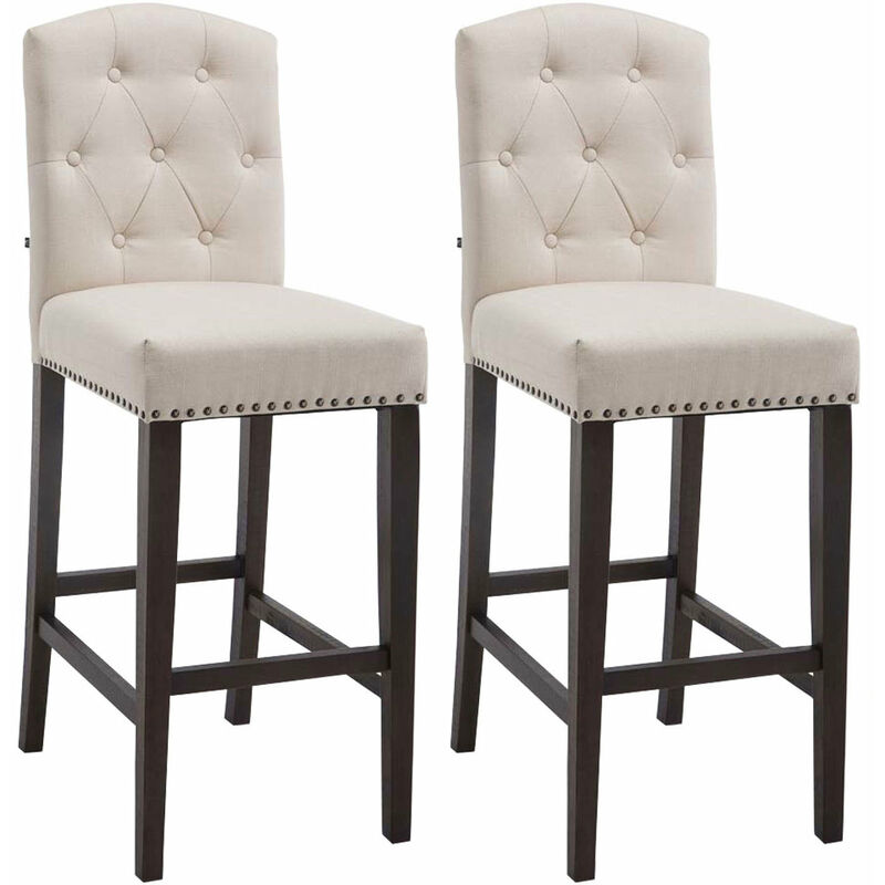 

CLP - Set 2x Taburetes de Bar Louise en Tela Crema Antigüo