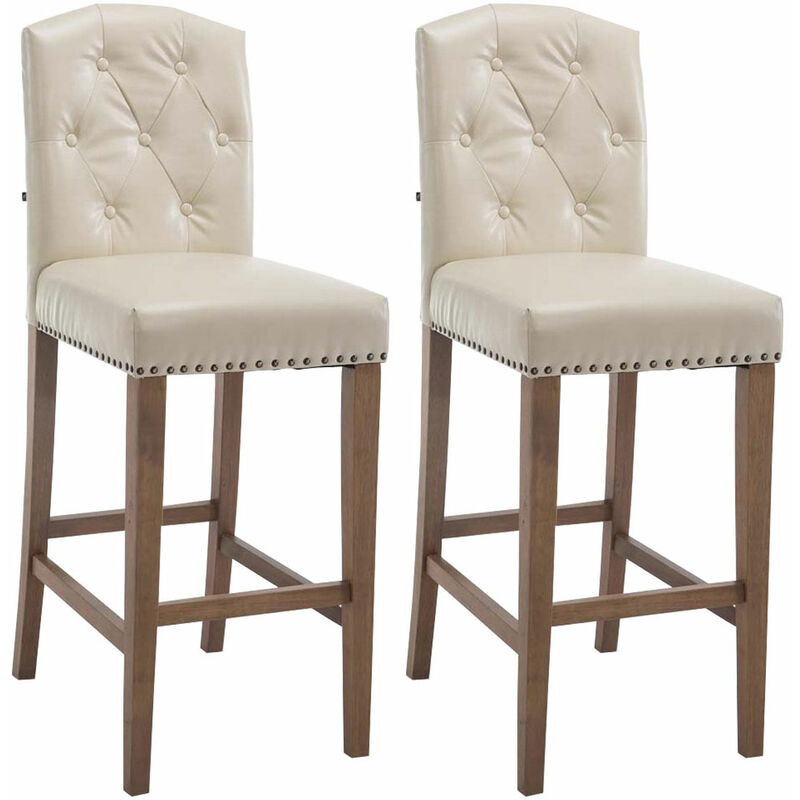 

CLP - Set 2x Taburetes de Bar Louise Crema Antigüo claro
