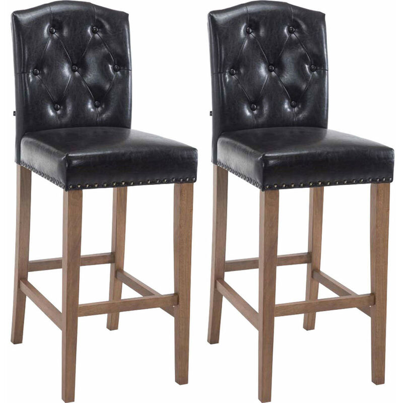 

CLP - Set 2x Taburetes de Bar Louise Negro Antigüo claro