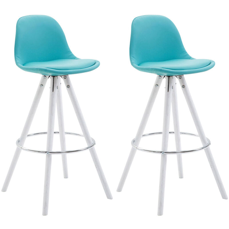 

CLP - Set De 2 Taburetes Franklin Rund Azul Blanco (roble)