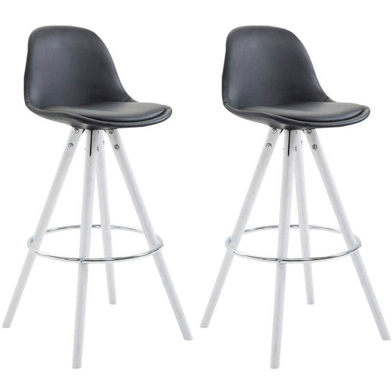 

CLP - Set De 2 Taburetes Franklin Rund Negro Blanco (roble)